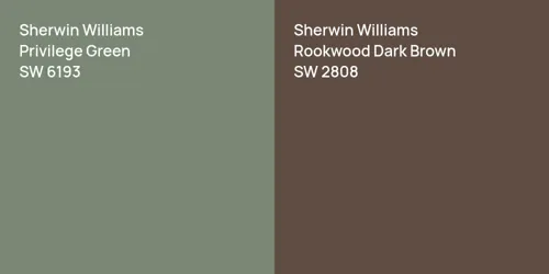 SW 6193 Privilege Green vs SW 2808 Rookwood Dark Brown