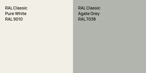 RAL 9010 Pure White vs RAL 7038 Agate Grey