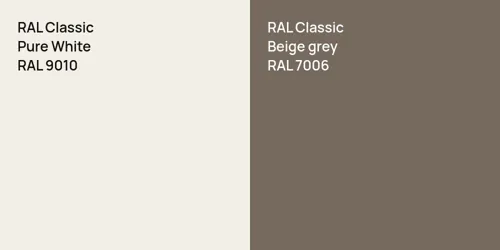 RAL 9010 Pure White vs RAL 7006  Beige grey