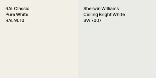 RAL 9010 Pure White vs SW 7007 Ceiling Bright White