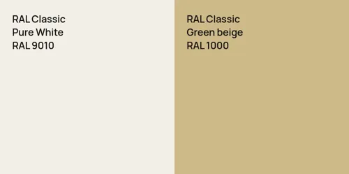 RAL 9010 Pure White vs RAL 1000 Green beige