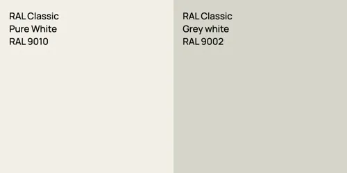 RAL 9010 Pure White vs RAL 9002  Grey white