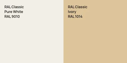 RAL 9010 Pure White vs RAL 1014  Ivory