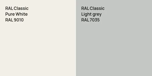 RAL 9010 Pure White vs RAL 7035  Light grey