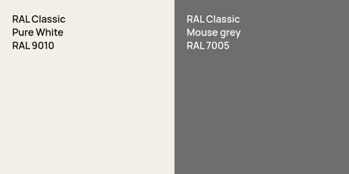 RAL 9010 Pure White vs RAL 7005  Mouse grey