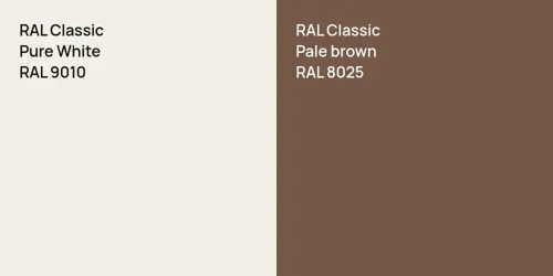 RAL 9010 Pure White vs RAL 8025  Pale brown