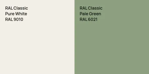 RAL 9010 Pure White vs RAL 6021 Pale Green