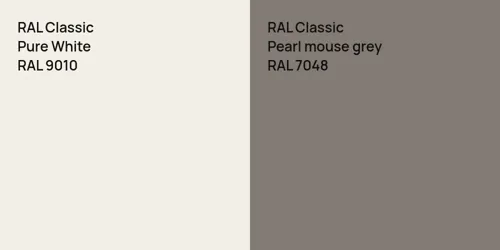 RAL 9010 Pure White vs RAL 7048  Pearl mouse grey