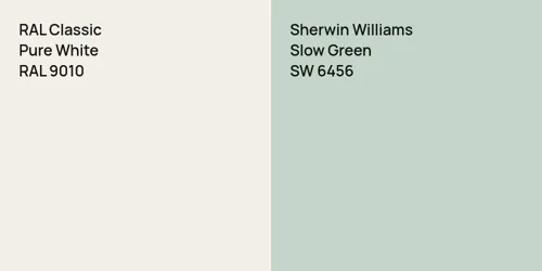 RAL 9010 Pure White vs SW 6456 Slow Green