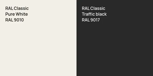 RAL 9010 Pure White vs RAL 9017 Traffic black