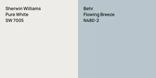 SW 7005 Pure White vs N480-2 Flowing Breeze