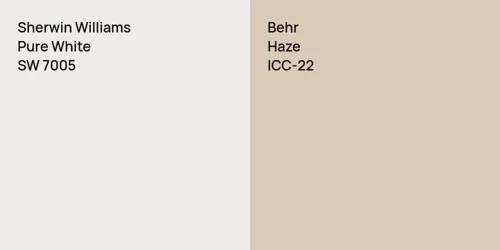 SW 7005 Pure White vs ICC-22 Haze