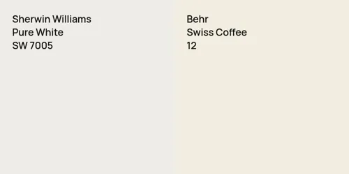 SW 7005 Pure White vs 12 Swiss Coffee