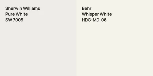 SW 7005 Pure White vs HDC-MD-08 Whisper White