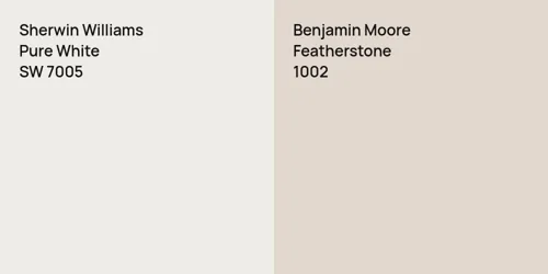 SW 7005 Pure White vs 1002 Featherstone