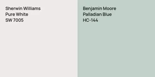 SW 7005 Pure White vs HC-144 Palladian Blue