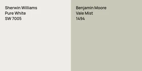 SW 7005 Pure White vs 1494 Vale Mist