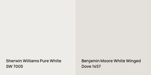 SW 7005 Pure White vs 1457 White Winged Dove