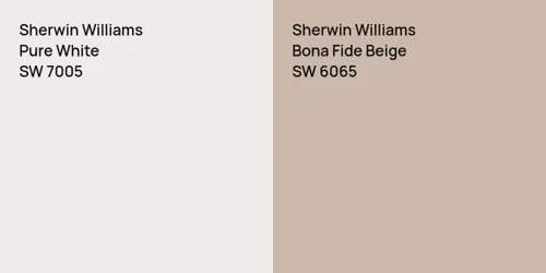 SW 7005 Pure White vs SW 6065 Bona Fide Beige