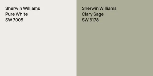 SW 7005 Pure White vs SW 6178 Clary Sage