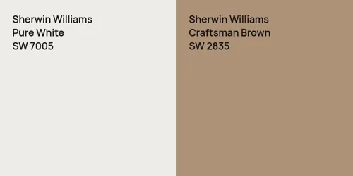 SW 7005 Pure White vs SW 2835 Craftsman Brown