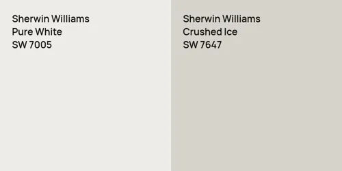 SW 7005 Pure White vs SW 7647 Crushed Ice