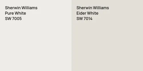 SW 7005 Pure White vs SW 7014 Eider White