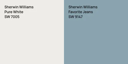 SW 7005 Pure White vs SW 9147 Favorite Jeans