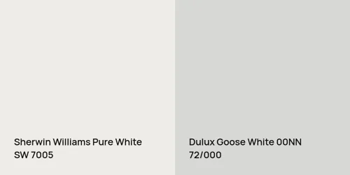 SW 7005 Pure White vs 00NN 72/000 Goose White