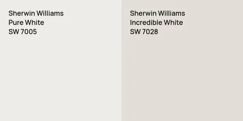 SW 7005 Pure White vs SW 7028 Incredible White