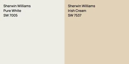 SW 7005 Pure White vs SW 7537 Irish Cream