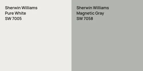 SW 7005 Pure White vs SW 7058 Magnetic Gray