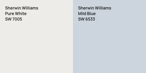 SW 7005 Pure White vs SW 6533 Mild Blue