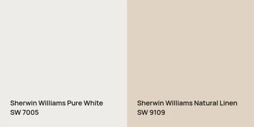 SW 7005 Pure White vs SW 9109 Natural Linen