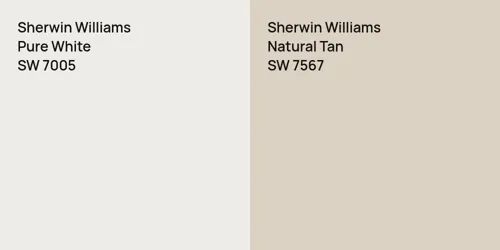 SW 7005 Pure White vs SW 7567 Natural Tan