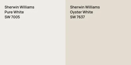 SW 7005 Pure White vs SW 7637 Oyster White