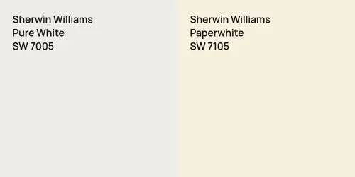 SW 7005 Pure White vs SW 7105 Paperwhite