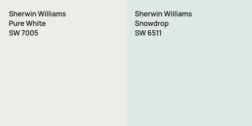 SW 7005 Pure White vs SW 6511 Snowdrop