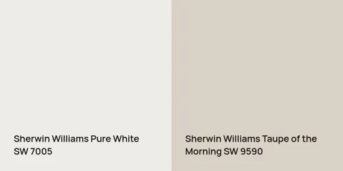 SW 7005 Pure White vs SW 9590 Taupe of the Morning