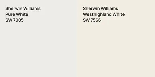 SW 7005 Pure White vs SW 7566 Westhighland White