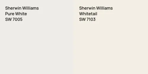 SW 7005 Pure White vs SW 7103 Whitetail