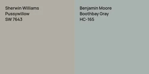 SW 7643 Pussywillow vs HC-165 Boothbay Gray