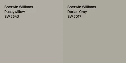 SW 7643 Pussywillow vs SW 7017 Dorian Gray