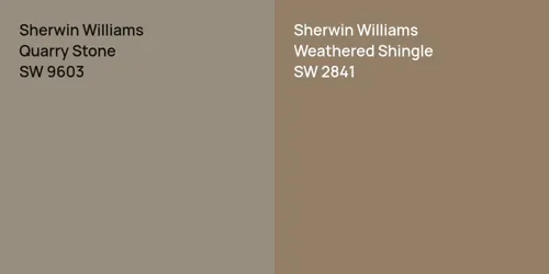 SW 9603 Quarry Stone vs SW 2841 Weathered Shingle