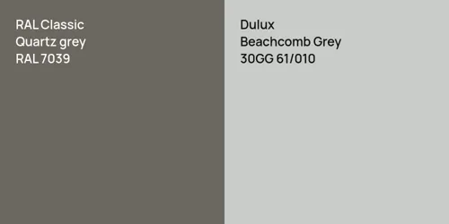 RAL 7039  Quartz grey vs 30GG 61/010 Beachcomb Grey