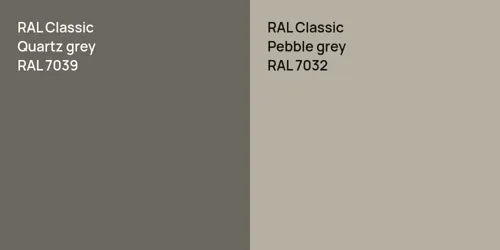 RAL 7039  Quartz grey vs RAL 7032  Pebble grey