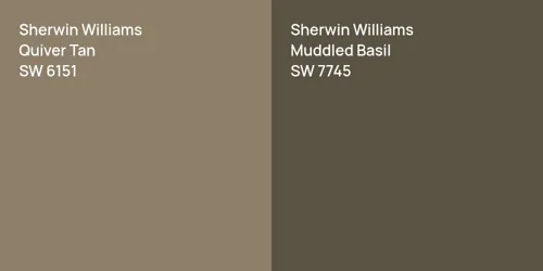 SW 6151 Quiver Tan vs SW 7745 Muddled Basil