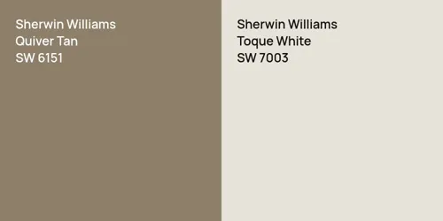 SW 6151 Quiver Tan vs SW 7003 Toque White