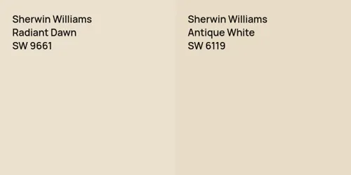 SW 9661 Radiant Dawn vs SW 6119 Antique White