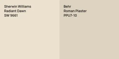 SW 9661 Radiant Dawn vs PPU7-10 Roman Plaster